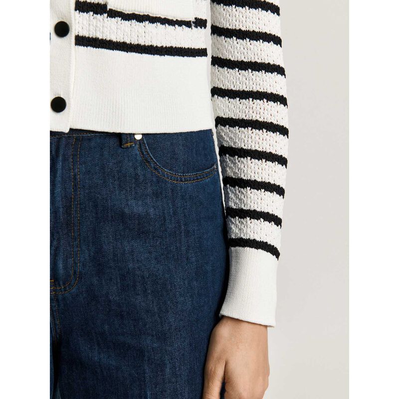 Veronika Maine Crochet Stripe Cardigan image number 2